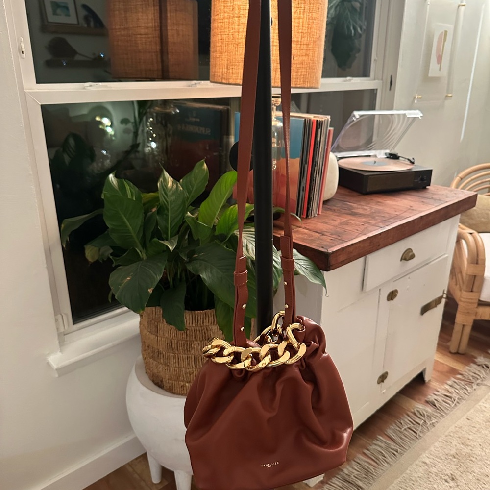 DeMellier Brown Purse with Clutch Gold Chain